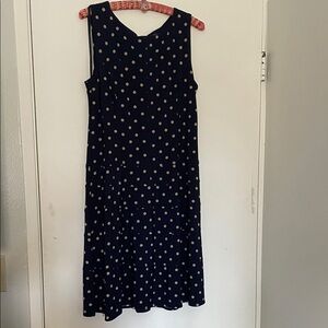 Tommy Hilfiger Navy and Cream Polka Dot Midi Dress